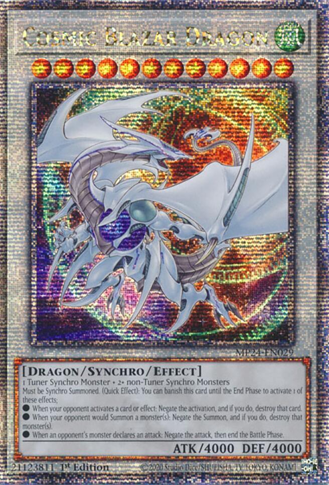 Cosmic Blazar Dragon (Quarter Century Secret Rare) card image