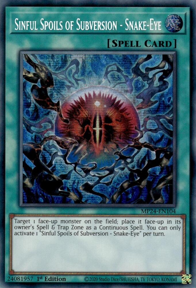 Sinful Spoils of Subversion - Snake-Eye card image