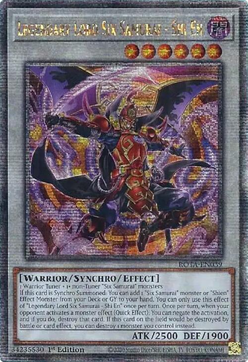 Legendary Lord Six Samurai - Shi En (Quarter Century Secret Rare) card image