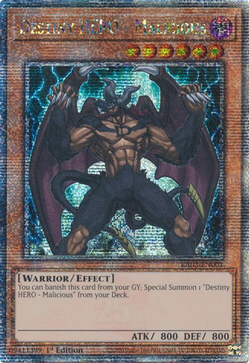 Destiny HERO - Malicious (Quarter Century Secret Rare) card image