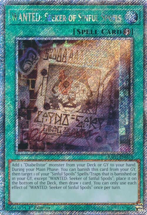 WANTED: Seeker of Sinful Spoils (Platinum Secret Rare) card image
