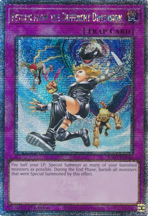 Return from the Different Dimension (Quarter Century Secret Rare) card image