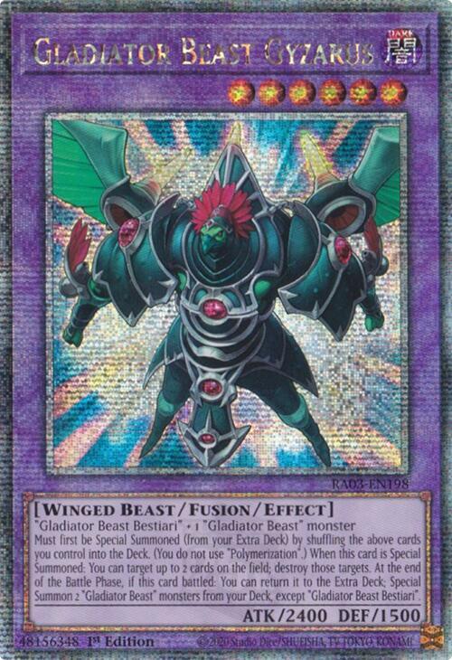Gladiator Beast Gyzarus (Quarter Century Secret Rare) card image