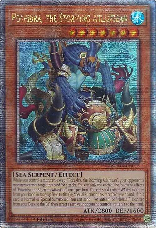 Poseidra, the Storming Atlantean (Quarter Century Secret Rare) card image