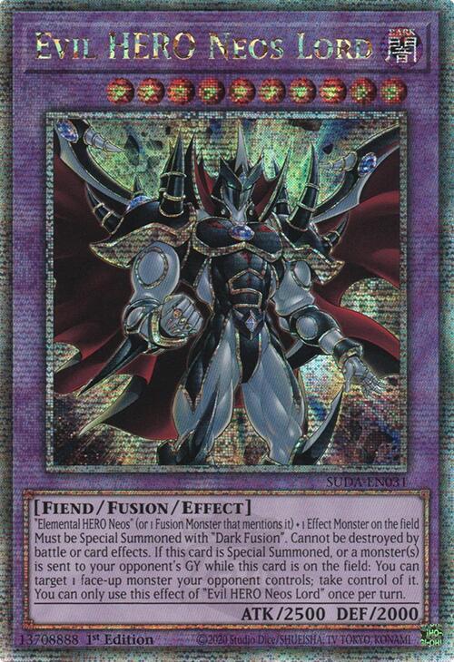 Evil HERO Neos Lord (Quarter Century Secret Rare) card image