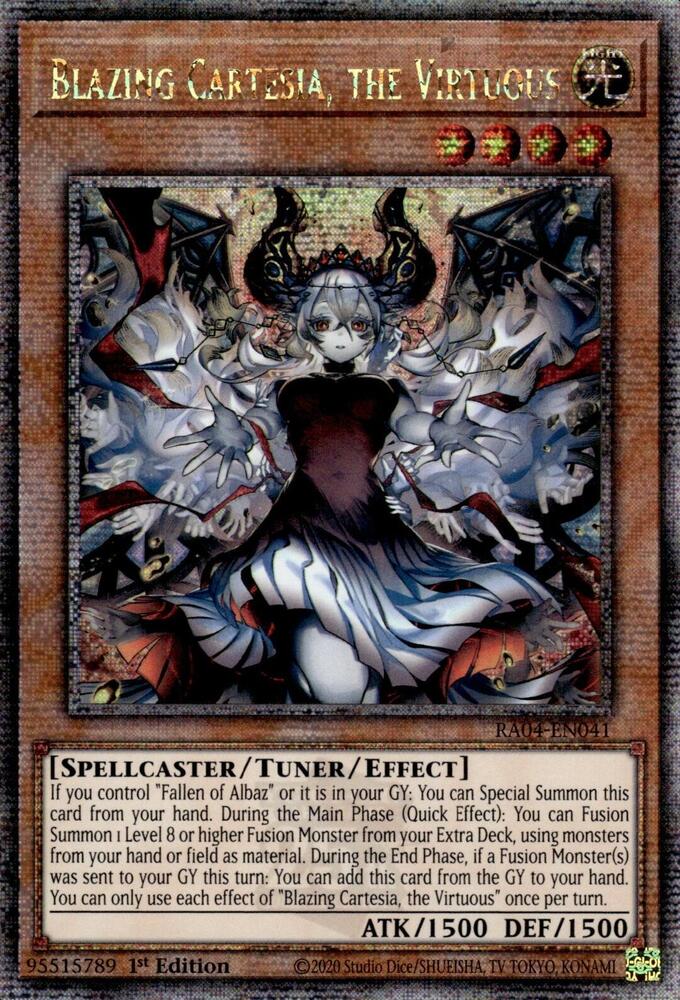 Blazing Cartesia, the Virtuous (New Art) (Quarter Century Secret Rare) card image