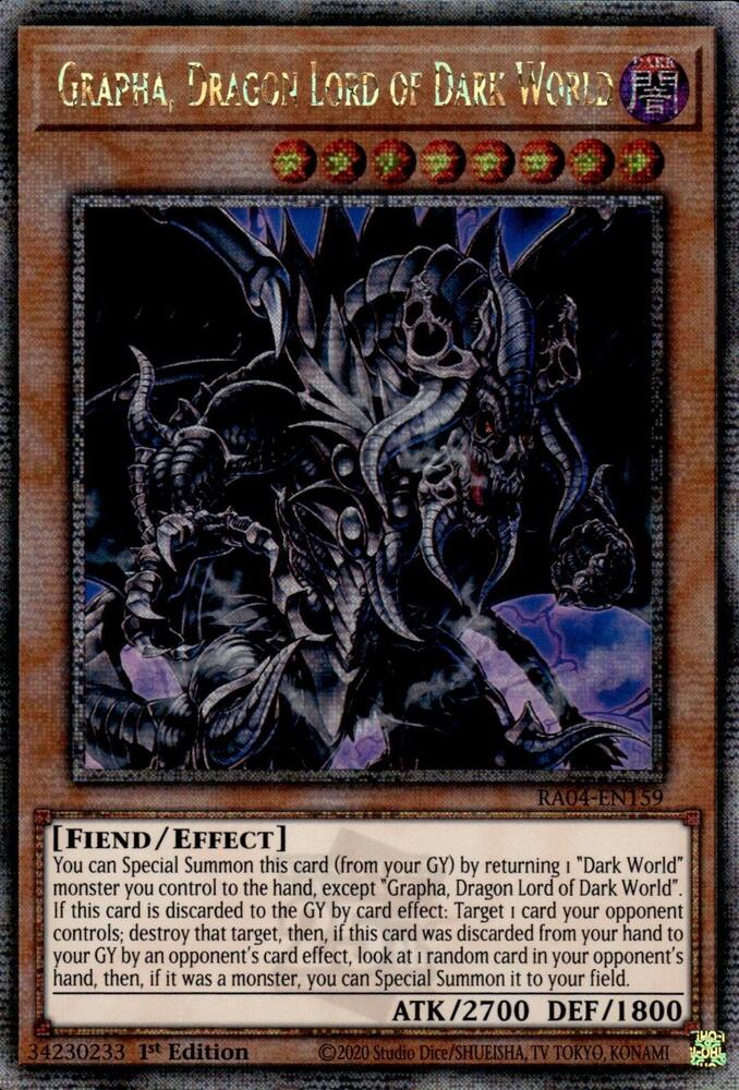 Grapha, Dragon Lord of Dark World (Quarter Century Secret Rare) card image
