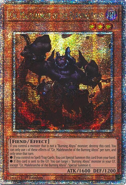 Cir, Malebranche of the Burning Abyss (Quarter Century Secret Rare) card image