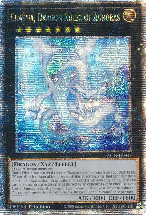 Chasma, Dragon Ruler of Auroras (Quarter Century Secret Rare) card image
