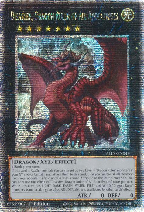 Disaster, Dragon Ruler of All Apocalypses (Quarter Century Secret Rare) card image