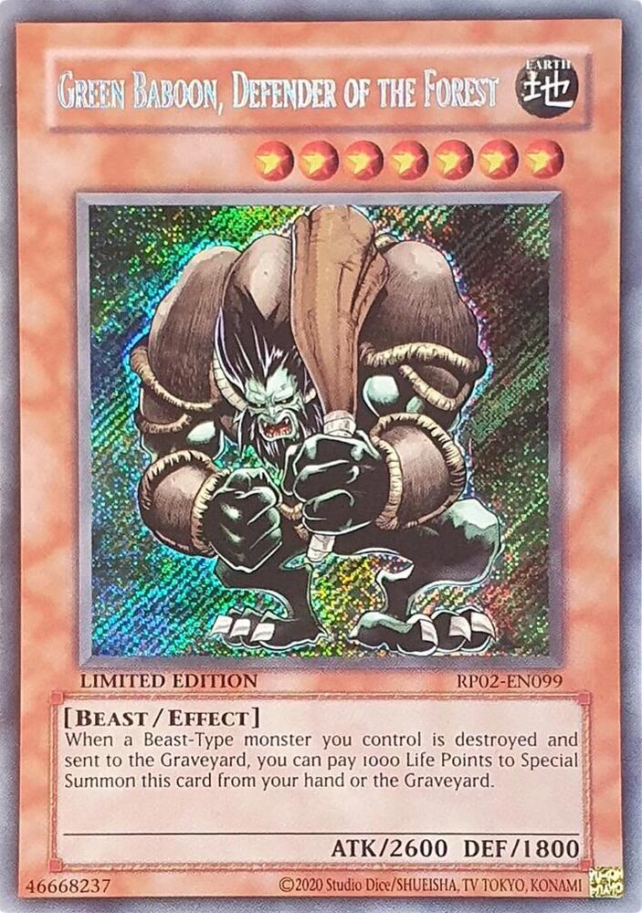 Green Baboon, Defender of the Forest card image