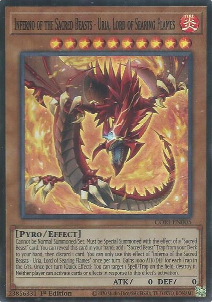Inferno of the Sacred Beasts - Uria, Lord of Searing Flames card image