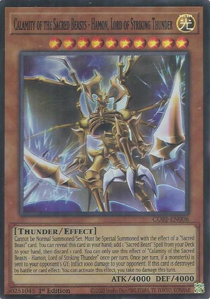 Calamity of the Sacred Beasts - Hamon, Lord of Striking Thunder card image