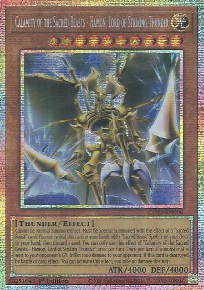 Calamity of the Sacred Beasts - Hamon, Lord of Striking Thunder (Starlight Rare) card image