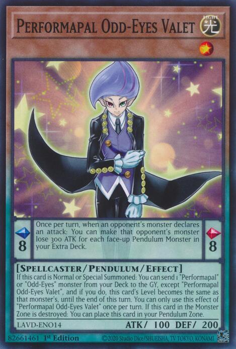 Performapal Odd-Eyes Valet card image