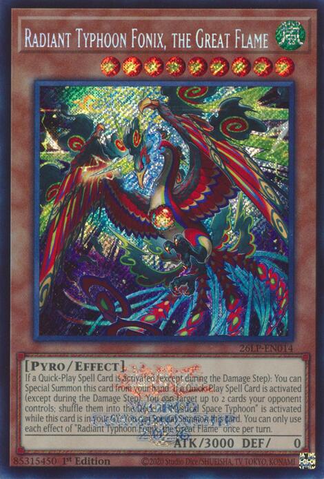 Radiant Typhoon Fonix, the Great Flame (Emblazoned Secret Rare) card image