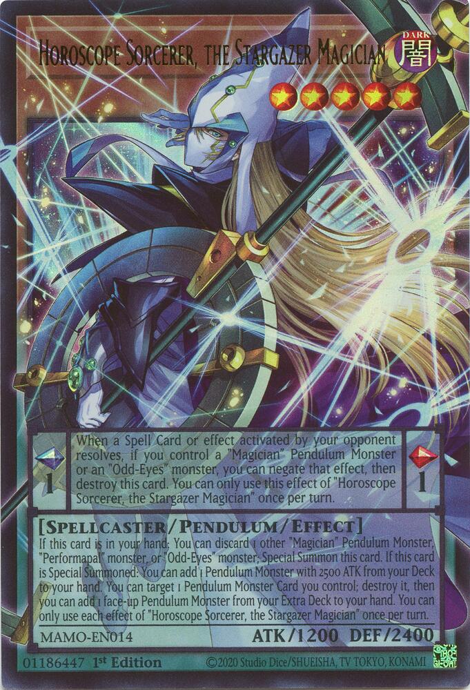 Horoscope Sorcerer, the Stargazer Magician (Extended Art) card image