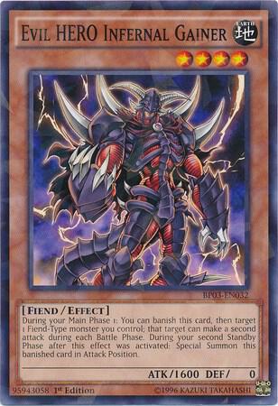 Evil HERO Infernal Gainer (Shatterfoil) (1st Edition) card image